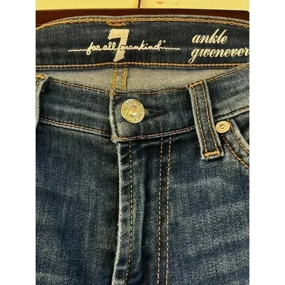 Seven For All Mankind Women’s Jeans Ankle Gwenevere Skinny Distressed Size 25 - Picture 4 of 4